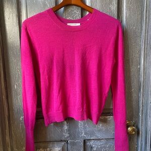 A.L.C. Fuchsia Knit Top sweater cut back off wool